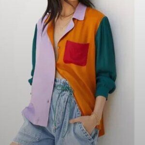 🚫 SOLD 🚫 FARM Rio x Anthropologie Colorblock Blouse